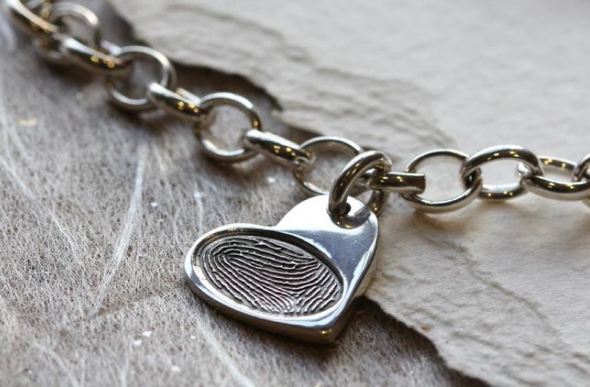Fingerprint jewellery Funeral tributes