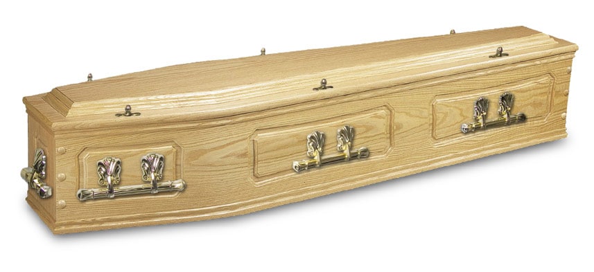 Solid oak casket