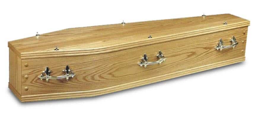 solid wood coffin