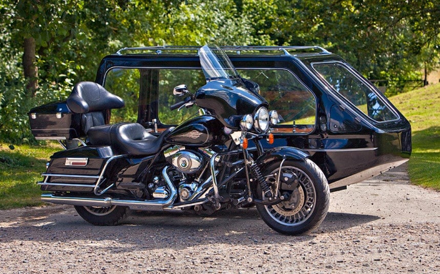 harley davidson motorcycle hearse