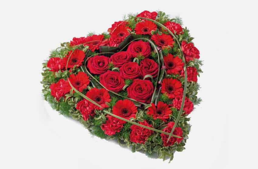 Floral heart tribute funeral flowers