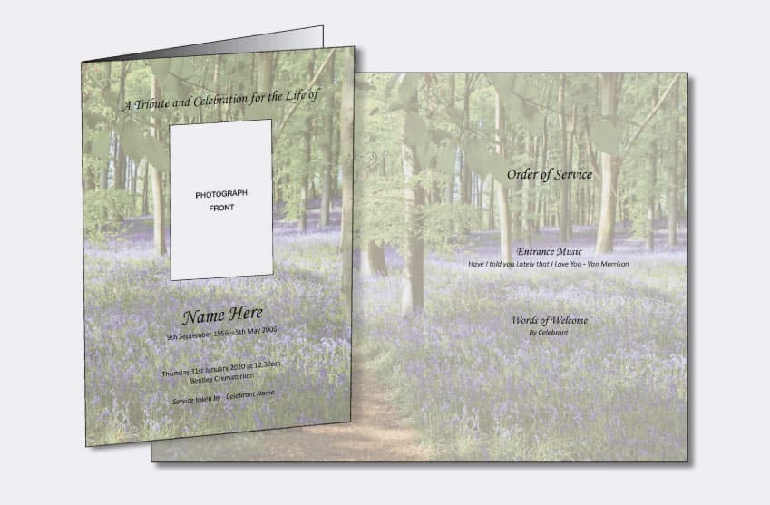 personalised order of service cards