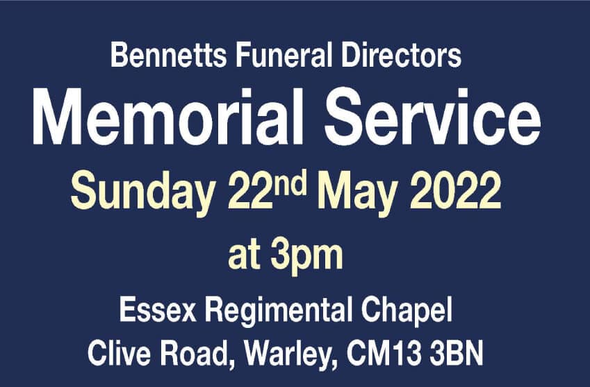 Bennetts Funeral directors Memorial Service