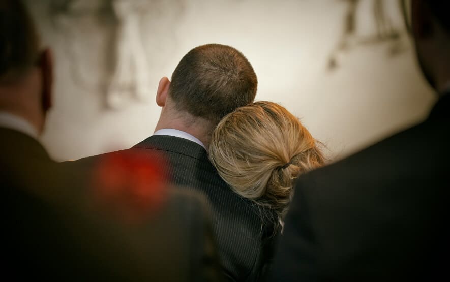 saying goodbye at a funeral